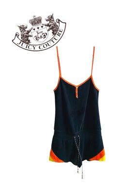 Y2K Juicy Couture Terry Cloth Navy Blue Romper Size Small